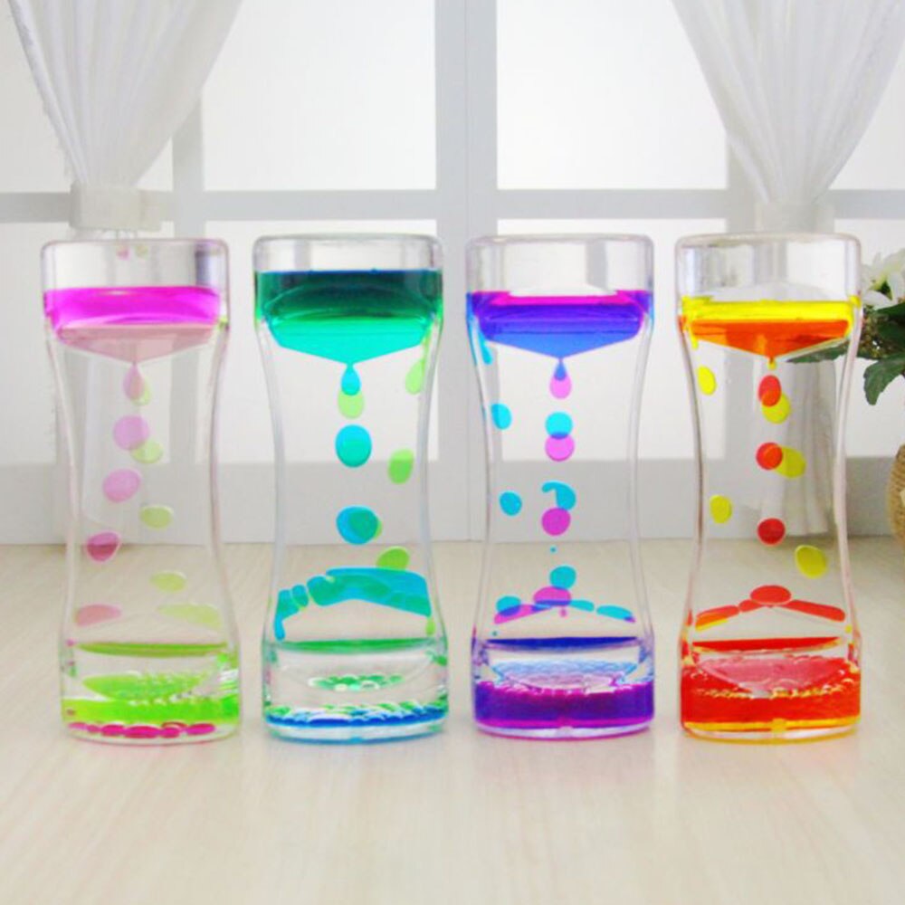 Floating Color Mix Illusion Liquid Oil Hourglass Timer Fun Classic Sensory Toys