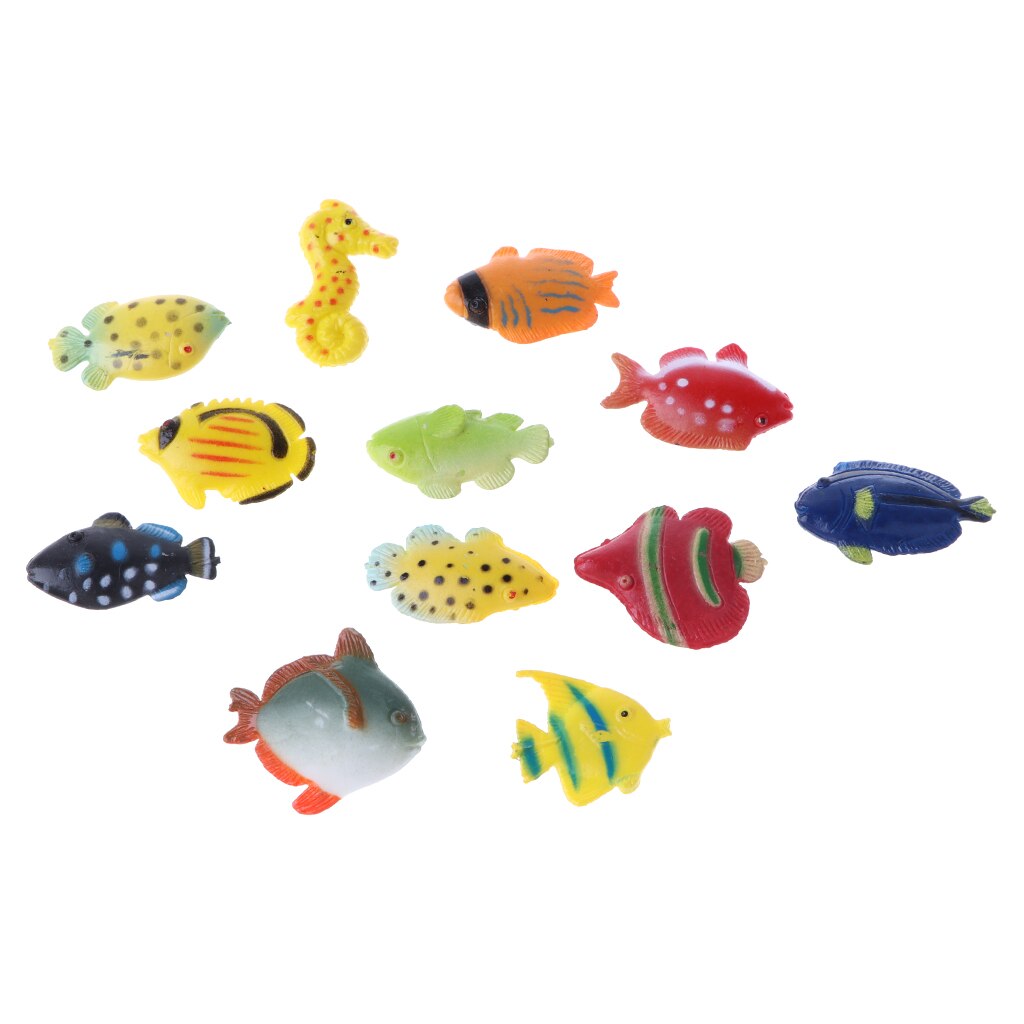 12-piece Plastic Marine Animal Fish Model Educational Toy Party Bag Fillers