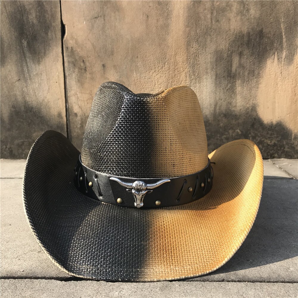 Mode Zomer Vrouwen Mannen Hollow Western Cowboy Hoed Vader Schipper Sombrero Hombre Hoed Dubbele Kleur Sunbonnet Zonnehoed