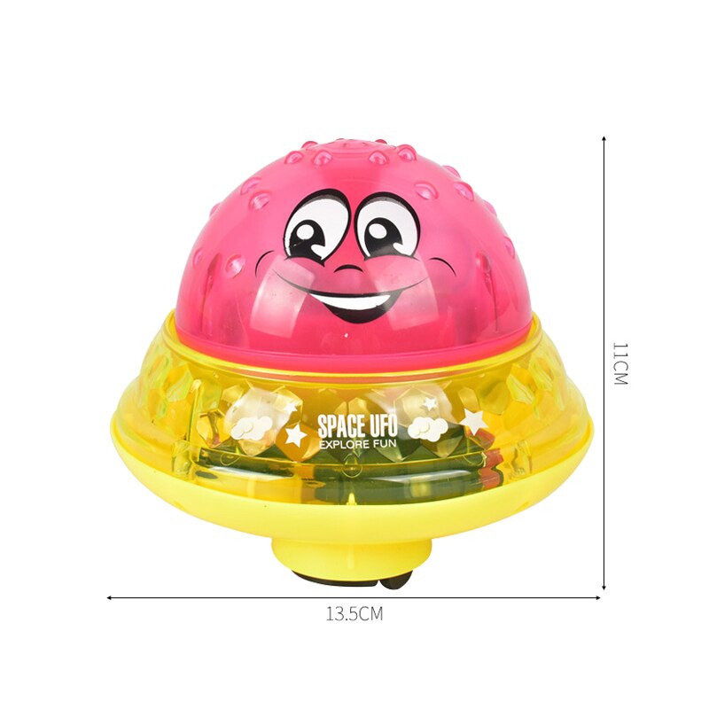 Badelegetøj 2 in 1 induktionsspray vandlegetøj og rum ufo legetøj med led lys musikalsk springvand legetøj sprinkler badelegetøj til småbørn: Wtlb 001-4