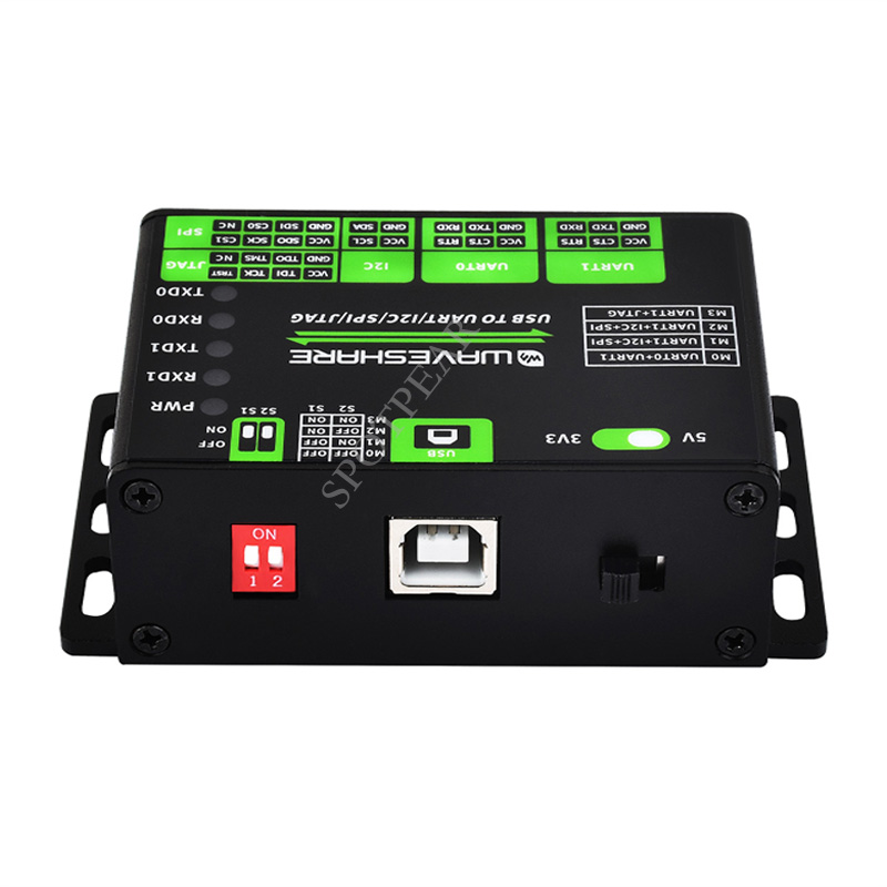USB-zu-UART/I2C/SPI/JTAG-Konverter, unterstützt mehrere Schnittstellen, kompatibel mit 3,3 V/5 V mehreren Schutzschaltungen