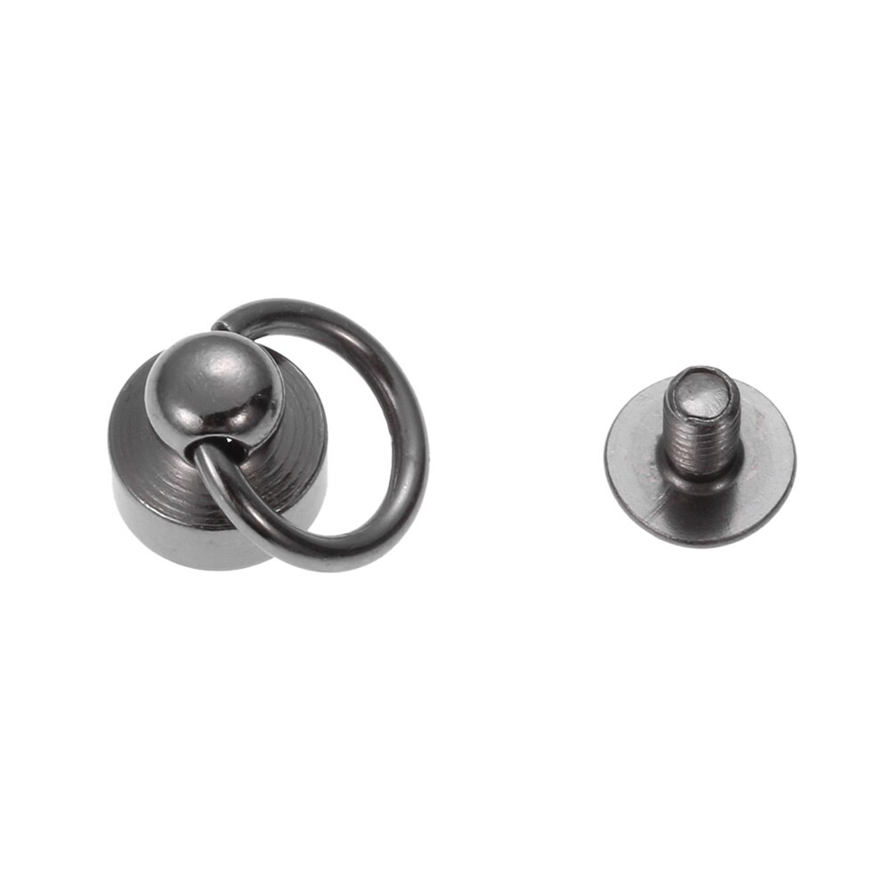 100Pcs/Bag Round Ring Head Garment Rivet Round Head Screws With Pull Tab Brass Nail DIY Cloth Button Stud for Clothes Phone Case: gunmetal / 8mm