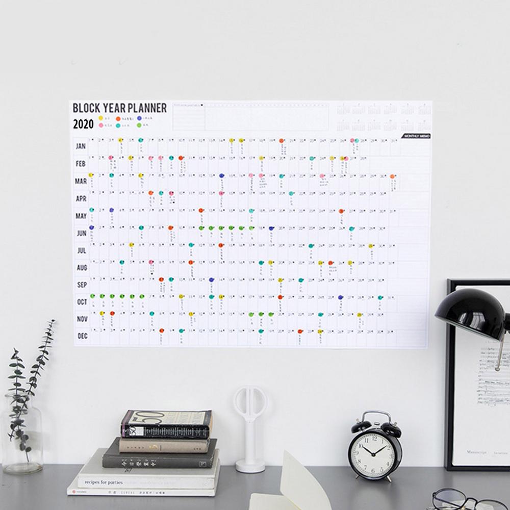 Blok Jaar Planner Dagelijkse Plan Papier Muur Kalender Met 2 Vel Eva Mark Stickers Voor Office School Thuis Agenda escolar: 2020