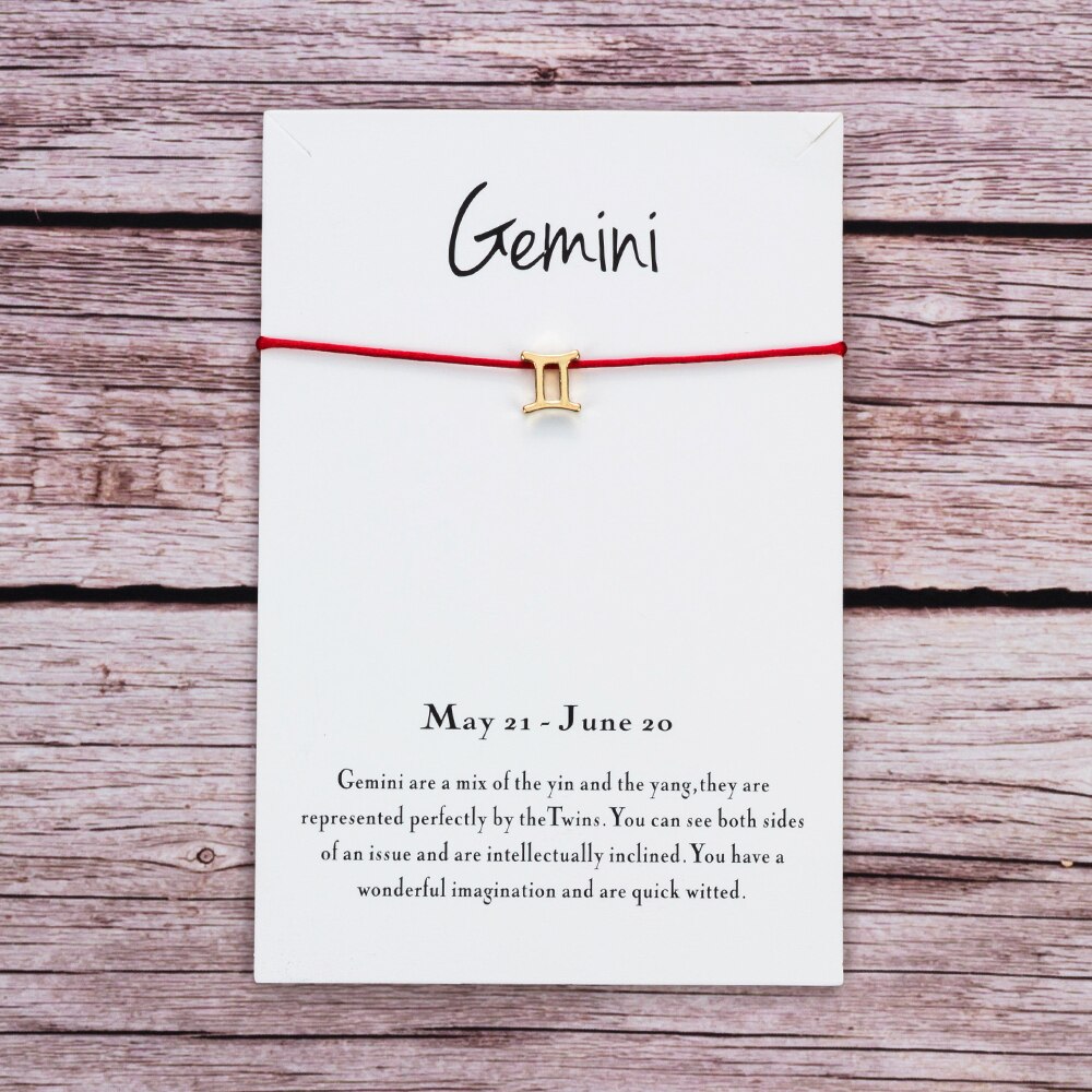 Lucky Eye Sterrenbeeld 12 Constellation Charm Armband Voor Vrouwen Mannen Armband Wish Card Sieraden Goud Kleur CN128