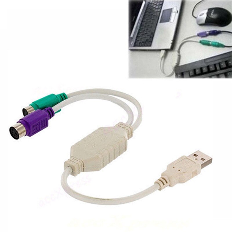 Usb Naar PS2 USB-To-PS2 Toetsenbord En Muis Adapter Aansluiting Y-kabel Cord