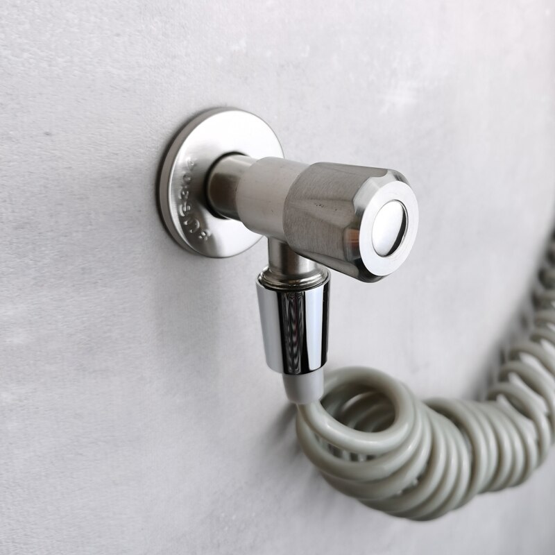 304 Stainless Steel Matt Brushed Metal Angle Valve G1/2 Water Heater Toilet Inlet Stopper for Fauce