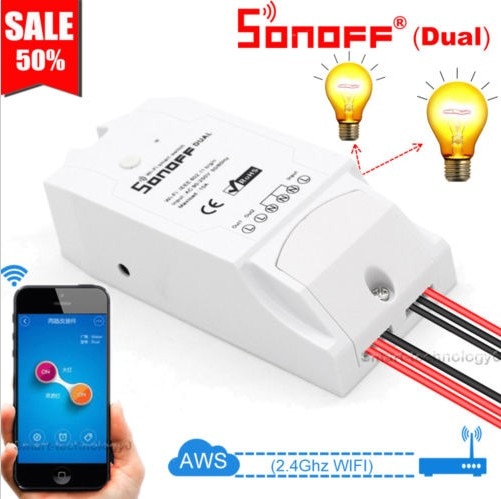 Sonoff duplo 2ch wi-fi luzes interruptor de controle dois dispositivo multi-dispositivo controlado s interruptor sem fio inteligente com alexa casa do google