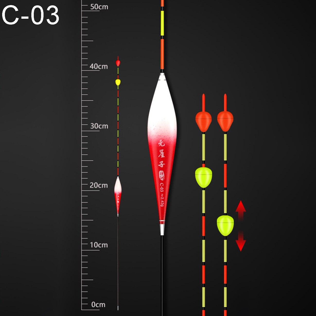 1pcs Fishing Floats Shallow Water Buoy Big Buoyancy Color Gradual Change Bobber Fresh Water Buoy Fishing Accessories: C-03