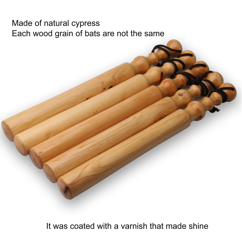 14Inch Wooden Fishing Priest Knock Stun Fish Stick For Natural Wood Color Varnished Fishing Bat
