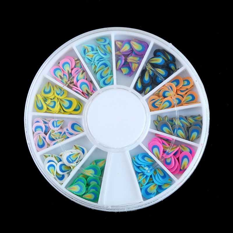 1 pièces Kawaii Nail Art fruits fleurs plume bricolage canne tranches décoration acrylique beauté polymère argile ongle autocollant outil