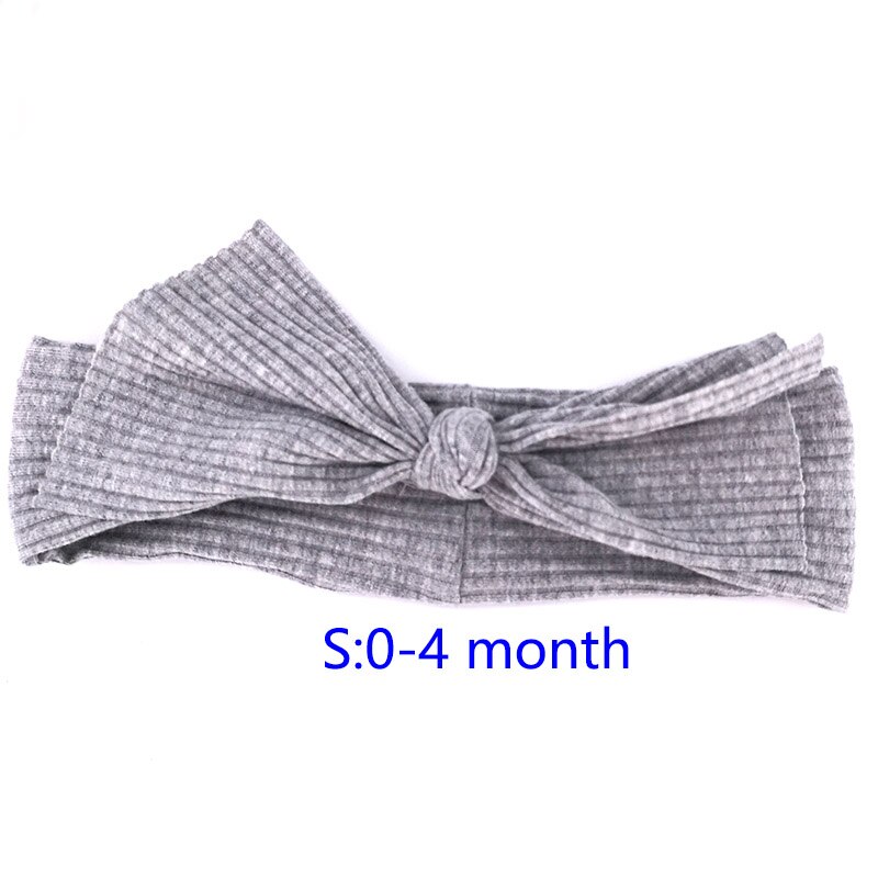 Bandeaux en coton côtelé pour -né garçon et fille, couvre-chef à nœud papillon, doux et extensible, accessoires pour cheveux: heather gray S