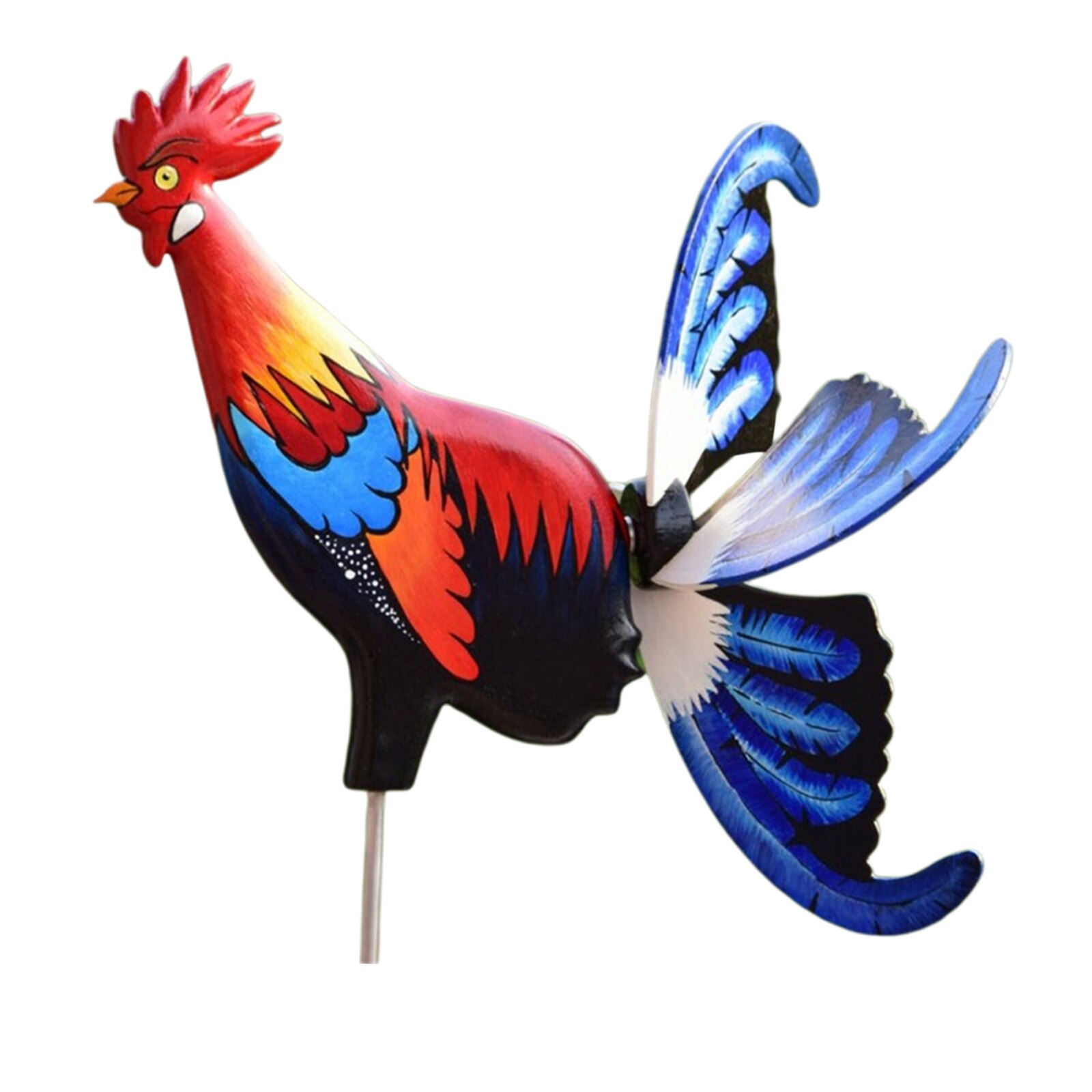 Metal Windmill Rooster Wind Spinners Statue Garden Yard Decoration Ornament