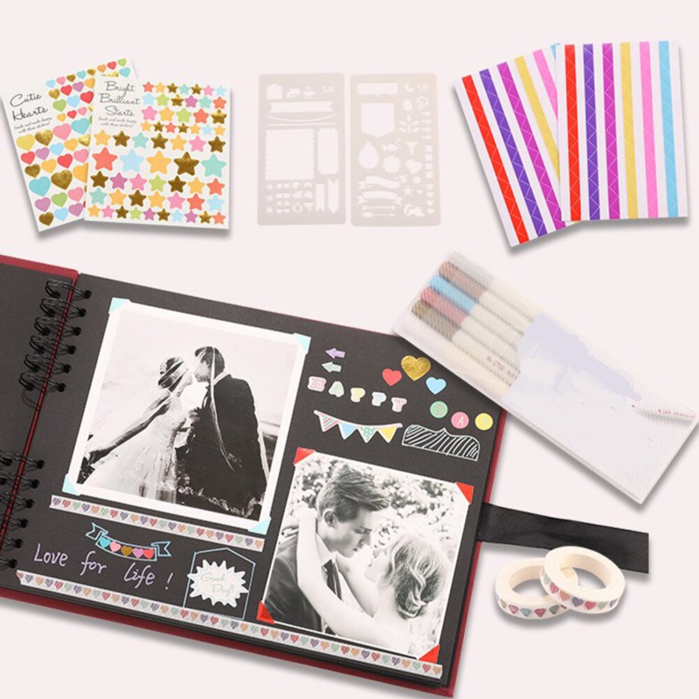 Photo Albums 80 Black Pages Memory Books A4 Craft Paper DIY Scrapbooking Picture Wedding Anniversary Birthday Childrens