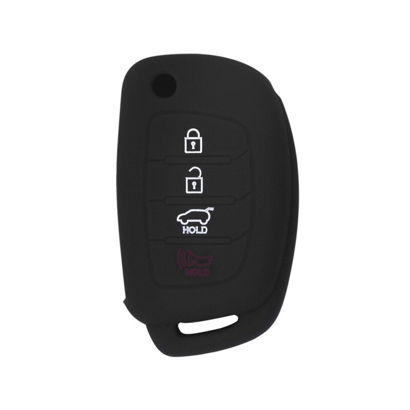 Geschikt Voor Hyundai IX35 Vouwen 4-Knop Autosleutel Case Soft Rubber Silicone Sleutel Shell Anti-Diefstal Afstandsbediening controle Beschermende Cove