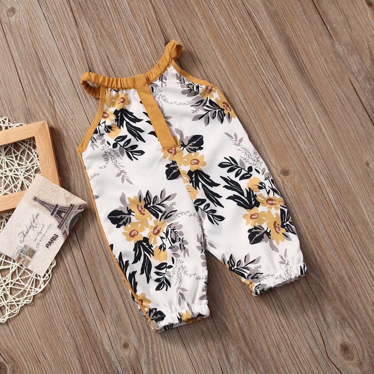 Toddler kid baby girl romper spædbarn jumpsuit print tøj outfit sæt sommer