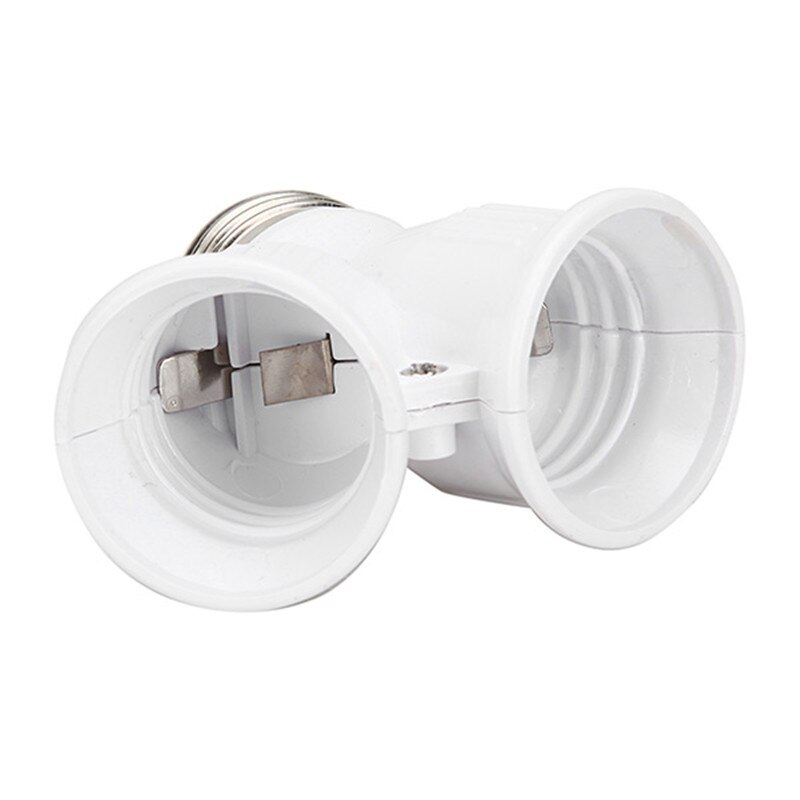 Dual E27 Lamp Holder Bulb Holder Double Socket Base Extend Splitter Plug Halogen Light Lamp Copper Contact Adapter Converter