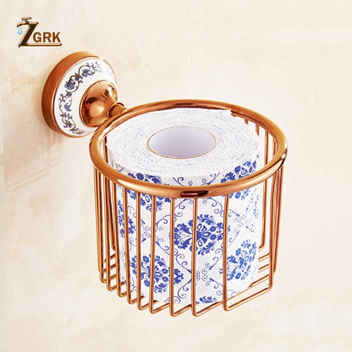 ZGRK Luxus Zauberstab Montieren Alle Kupfer Rose Gold Papier Rollen Halfter Wc Gold Papier Halfter Gewebe Kasten Schlecht Zubehör: GJQH02R