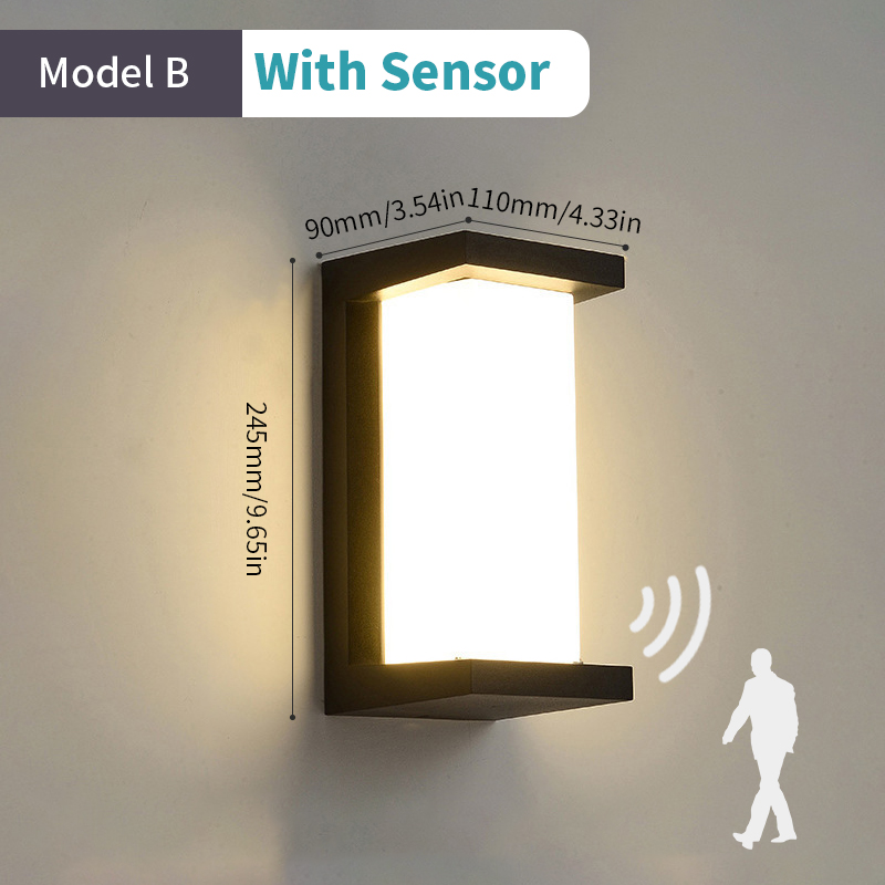 Led buitenwandlamp Waterdicht IP66 Bewegingssensor Led buitenverlichting Veranda Verlichting Balkon Tuinverlichting Buitenwandlamp: Licht Groen / RGB / 6w