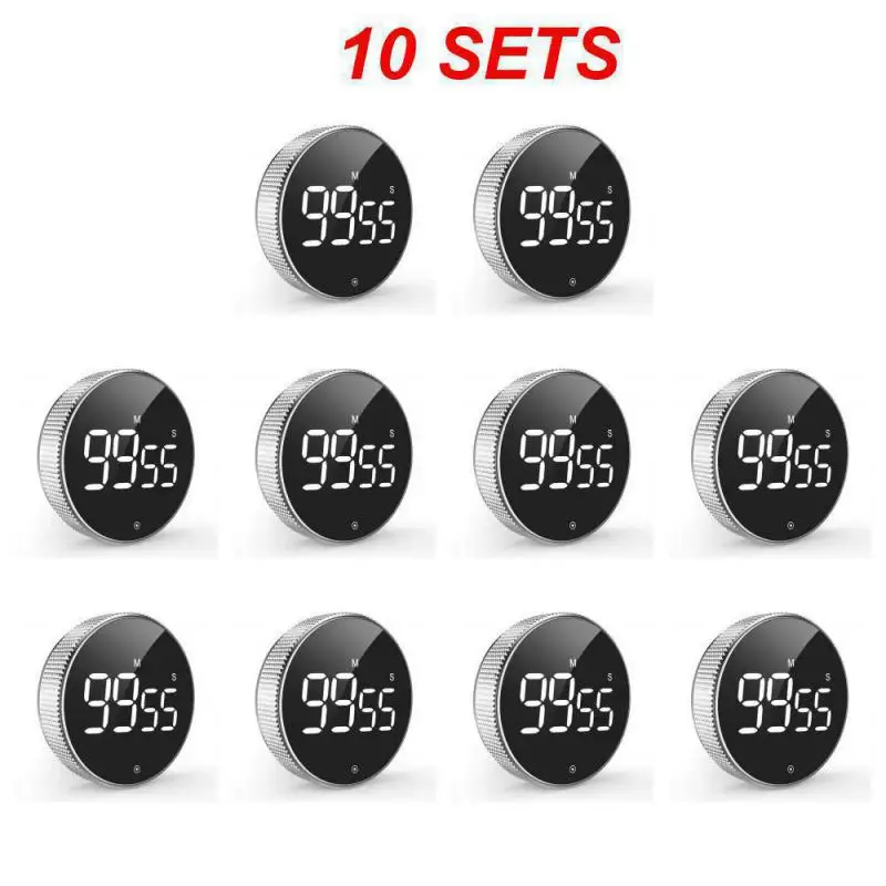 Magnetische Stoppuhr, LED-Digitalanzeige, Timer, Küche, Studie, Countdown, leiser Timer, selbstgeregelte rotierende elektronische Kochuhr: Braun