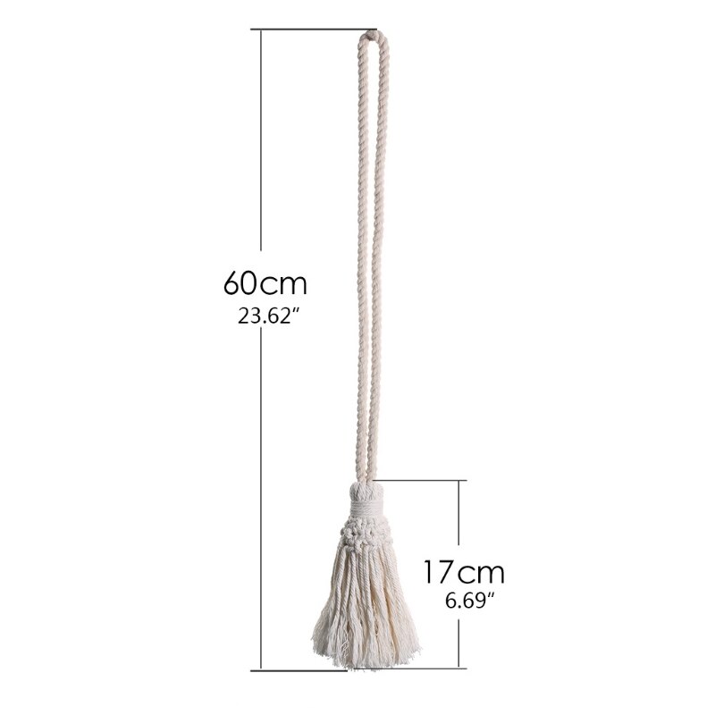 Macrame Curtain Tieback Hand-woven Curtain Tie Rope Straps with Tassel Holdbacks
