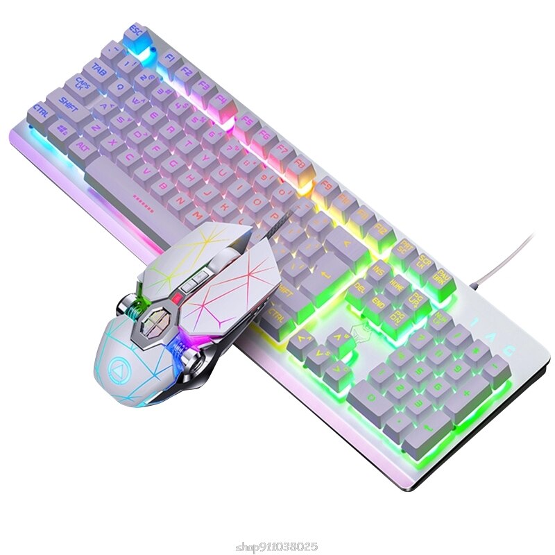 104Keys RGB Aluminum Alloy Gaming Keyboard and RGB Gaming Mouse Set with Mobile Phone Stand Function Key D24 20: 4