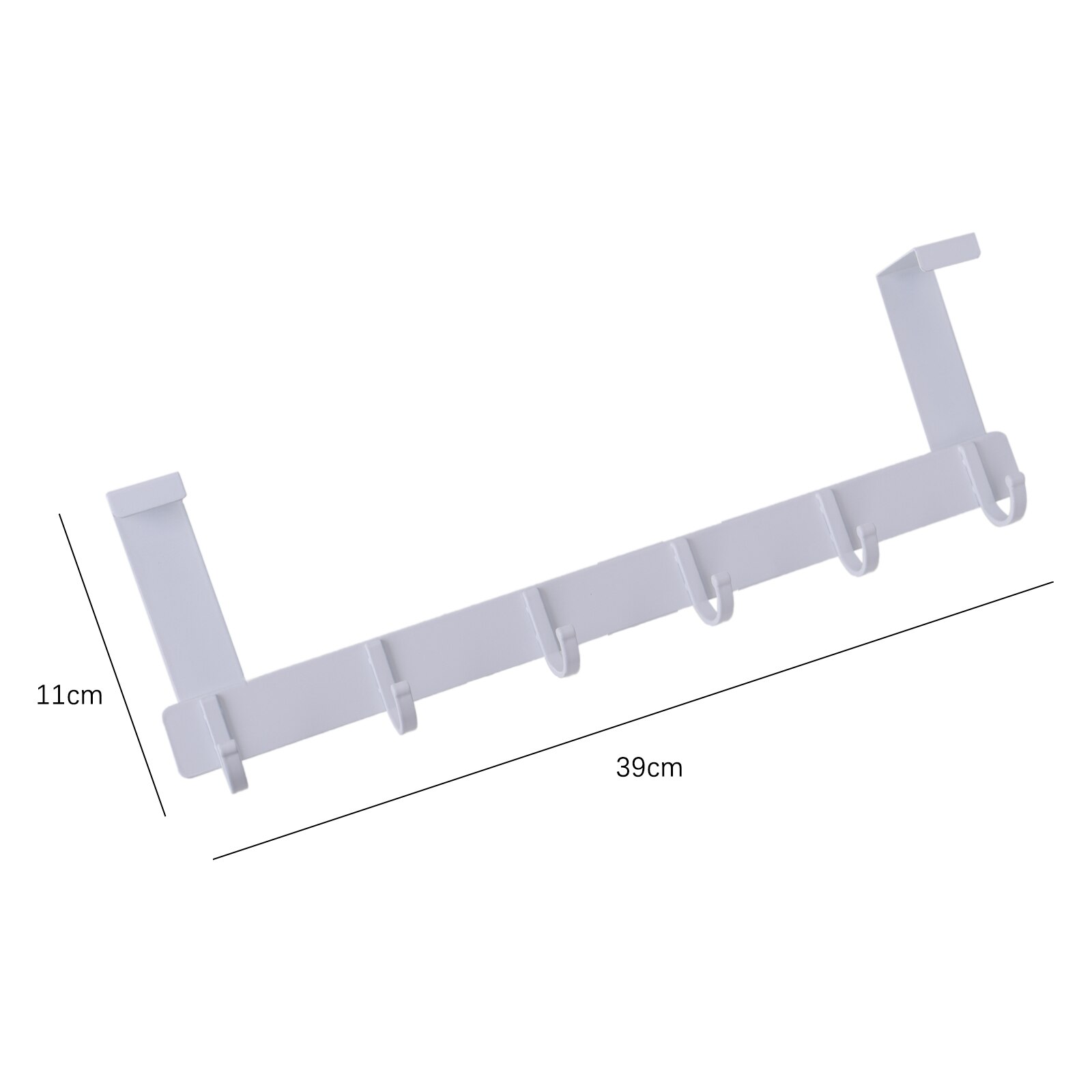Crochet de porte arrière pour armoire de cuisine, espace porte arrière en Aluminium, support de rangement suspendu, outils d&#39;organisation d&#39;épicerie: White 6 Hooks