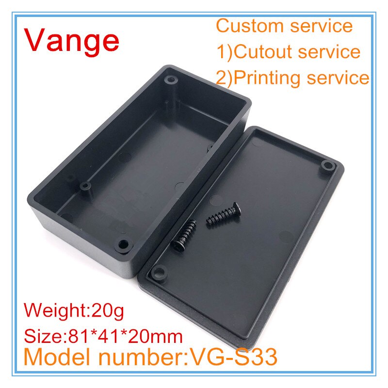 Caja de Proyecto de moldeo IP54, 10 unidades por lote, caja plástica de instrumento ABS, servicio de impresión disponible 81*41*20mm