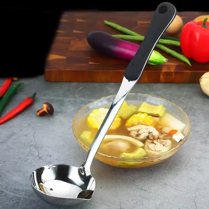 Louche de séparateur d'huile de graisse de soupe d'acier inoxydable avec l'isolation thermique