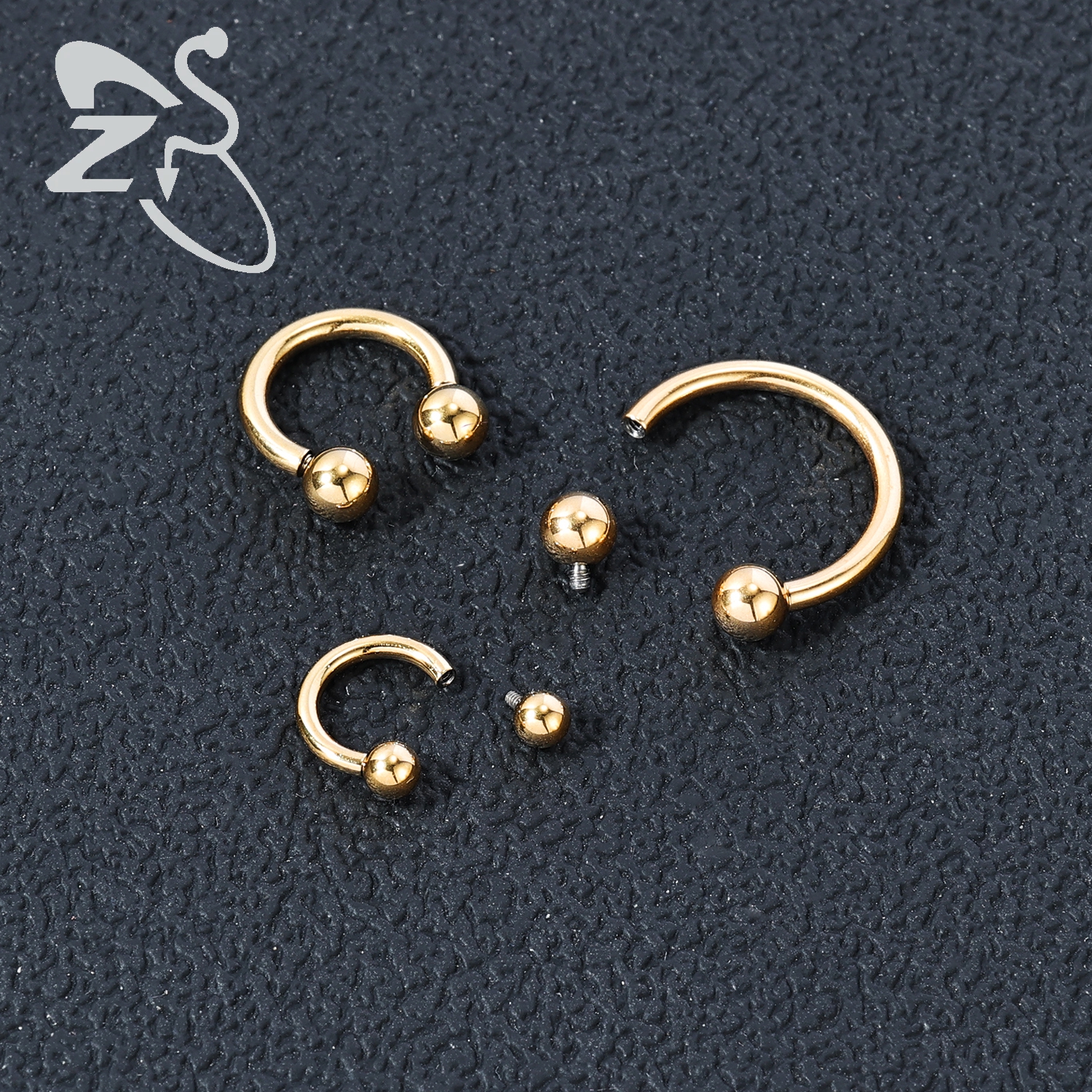Zs 1pc 14g/16g g23 titan septum clicker spike septum ring bøyle hestesko nesepiercing gullfarget helix brusk piercinger