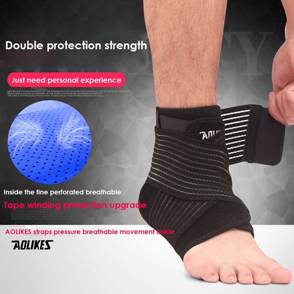 AOLIKES 1PCS Neoprene Strengthen Protection Enwind Ankle Support Brace Wrap Elastic Breathable Ankle Support Guard Strap Belt