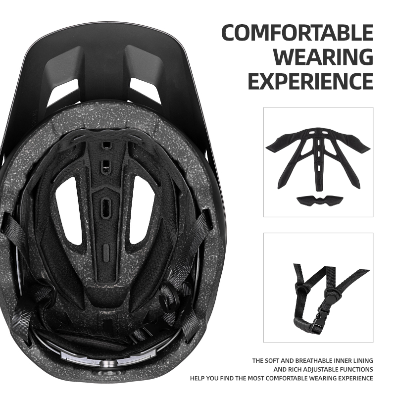 BATFOX Neuer Fahrradhelm, Schutzbrille, Komfortfutter, verstellbar, für Berg Straße, Radfahren, Sicherheitshut, Herren und Damen, MTB, Fahrradhelme