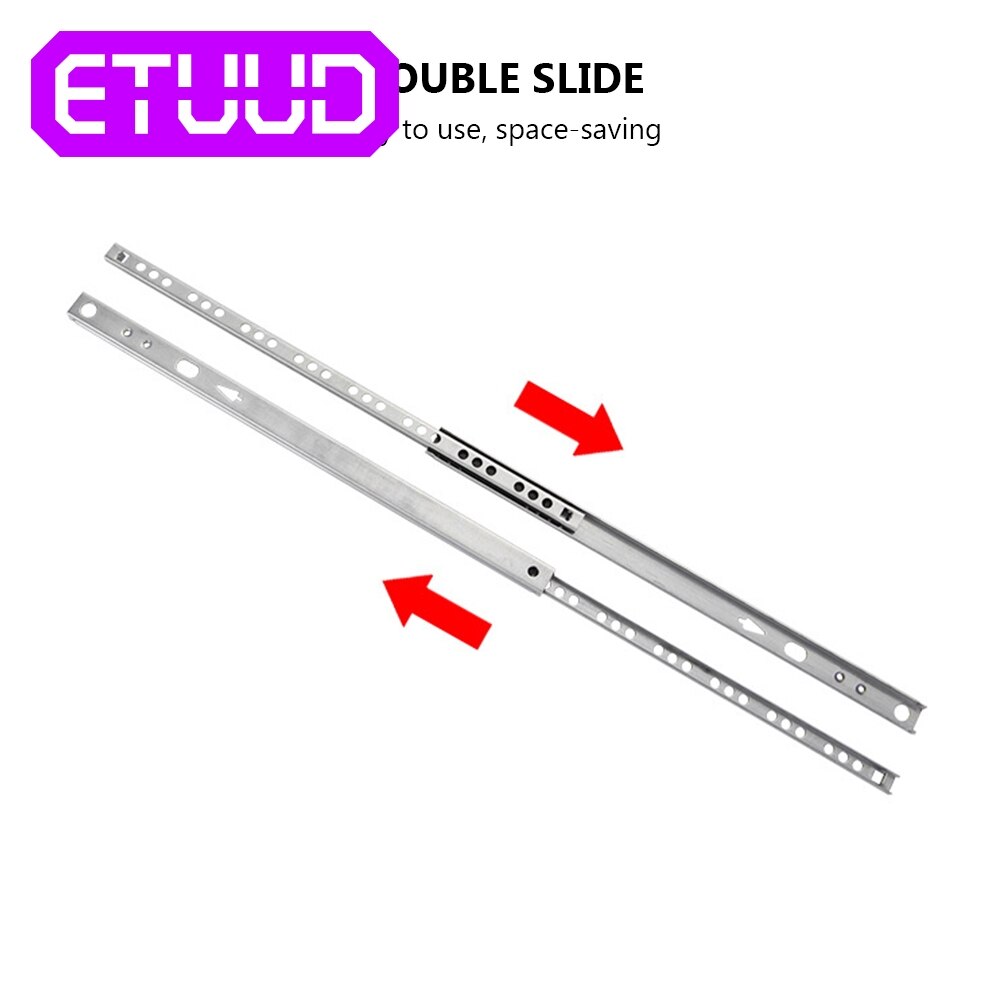 2Pcs 8"-16" Ball Bearing Drawer Slides Steel Ball Bearing Slides Keyboard Cabinet Cupboard Drawer Runners For Furniture Slide