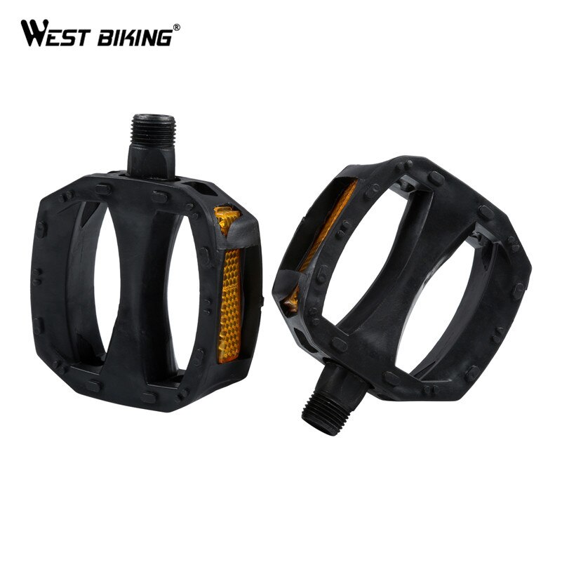 WEST RADFAHREN Kinder Bike Pedale Kunststoff Leichte Anti-Slip Warnung Nacht Reflektor Outdoor Sport Starke kinder Radfahren pedal