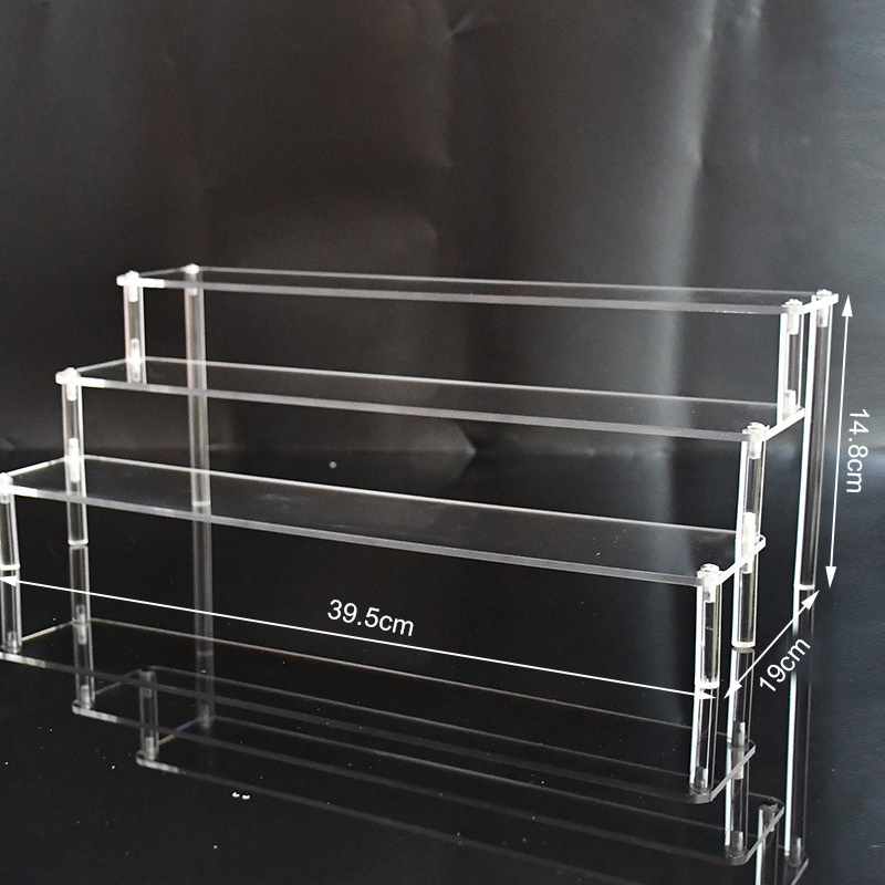 1-5 Tiers Acrylic Display Stand Jewelry Rack Shelf Doll Figure Collection Storage Rack Home/Shop Counter Display Ladder Shelf: 3 layer-40cm