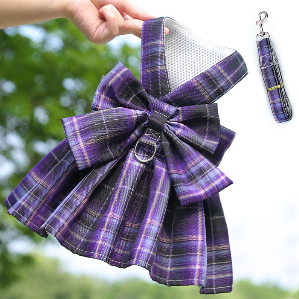 mit Leine Traktion Hund Plaid JK Kleid dünn Dacron Haustier nutzbar machen Felsen Bequeme waschbare Haustierweste Kleidung Kaninchen: S / Blau