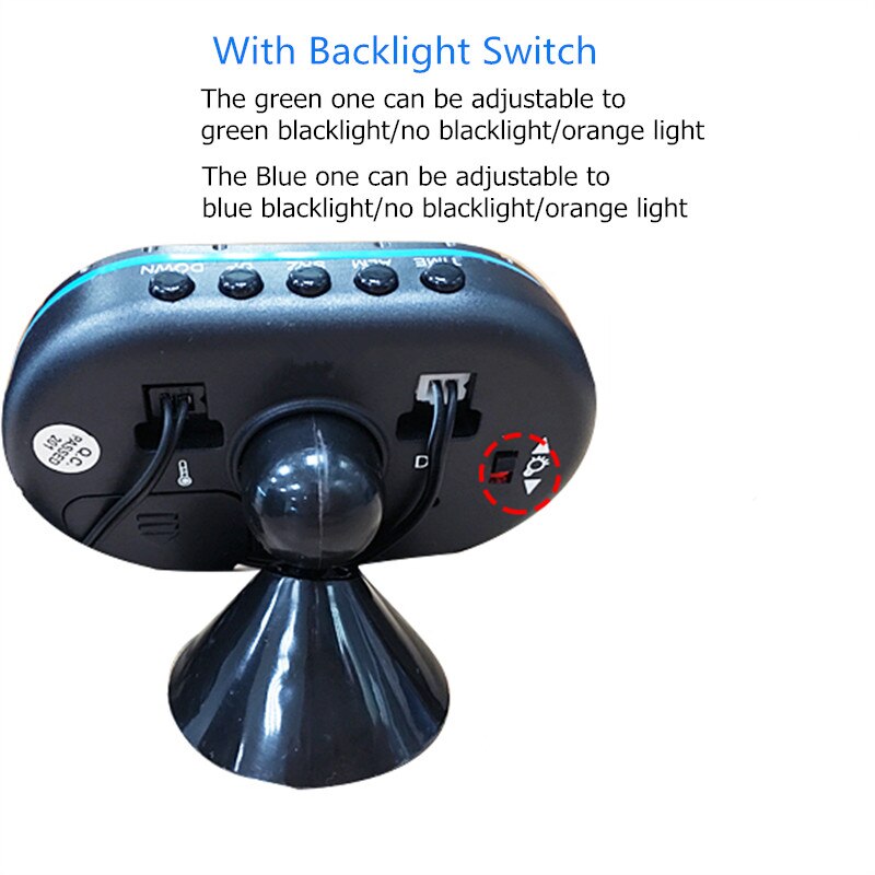 Sikeo Auto Thermometer Digitale Klok DC12-24V Automobiel Klok LED Verlichte Auto Dual Temperatuur Gauge Voltmeter Voltage Tester