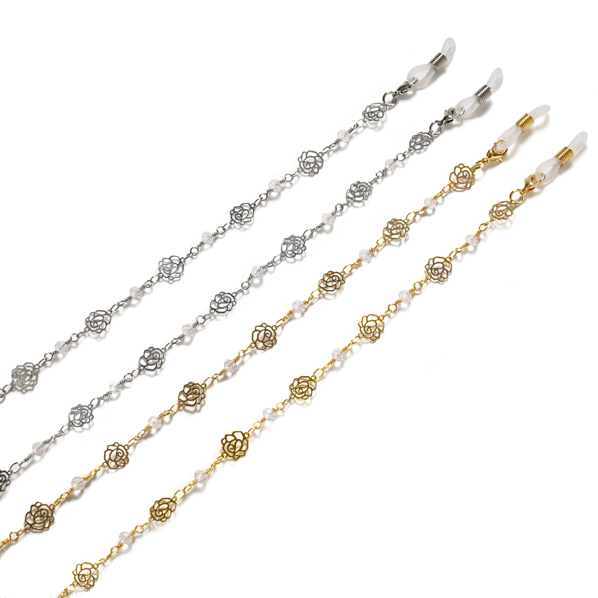 Mode Rozen Masker Kettingen Bril Ketting Voor Vrouwen Retro Metalen Zonnebril Lanyards Brillen Koord Houder Nekriem