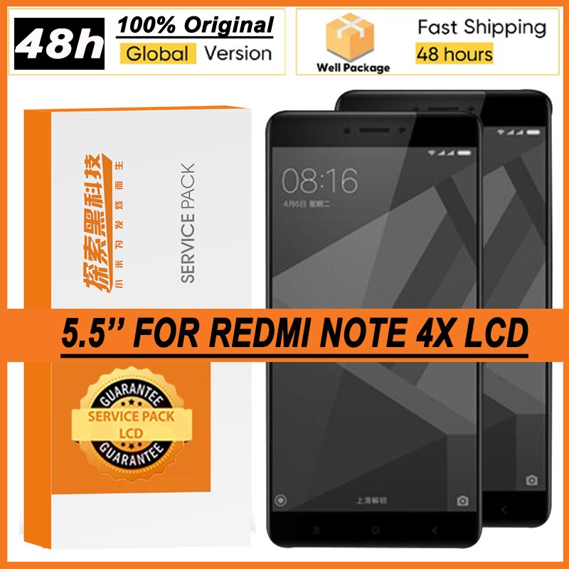 Pantalla LCD 100% Original + marco para Xiaomi Redmi Note 4X note 4, montaje de digitalizador con pantalla táctil, Snapdragon 5,5, 625
