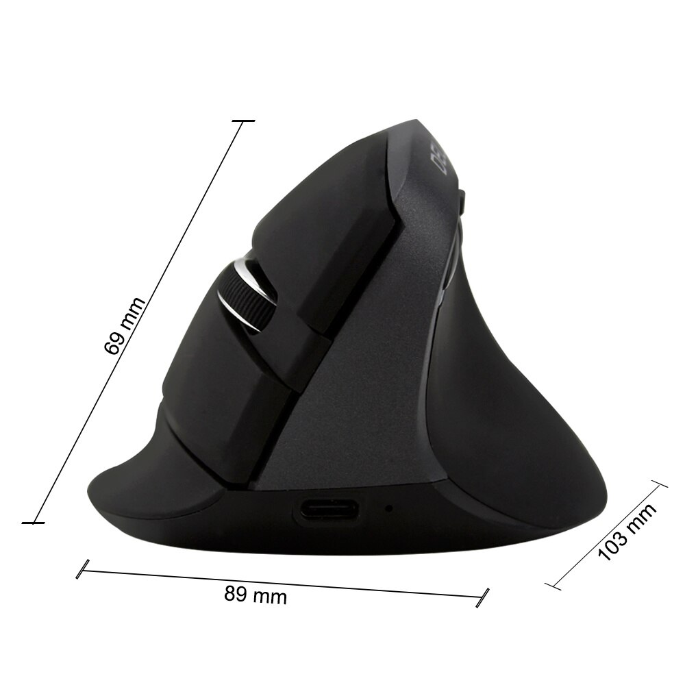 Deluxe  m618 mini dual-mode vertikalmaus , 6d x 2400 dpi, wiederaufladbare maus , 2.4g+ bluetooth-fähige 4.0 kabellose mäuse für laptop, pc und büro