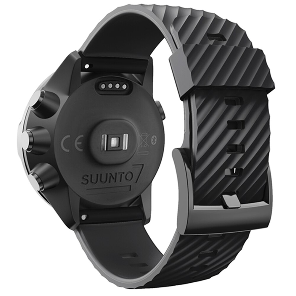 Sport silikon klokke og reim for suunto spartan 7/ suunto 9/ suunto spartan sport håndledd hr /suunto  d5 armbånd justerbar reim: Svart
