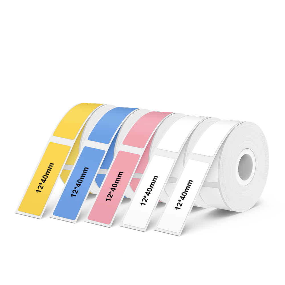Inkless Label Printer P12 Portable Mini Printer Bluetooth Wireless Thermal Printer Auto Cut Labeling Machine or 5PK Label Rolls: Aubergine
