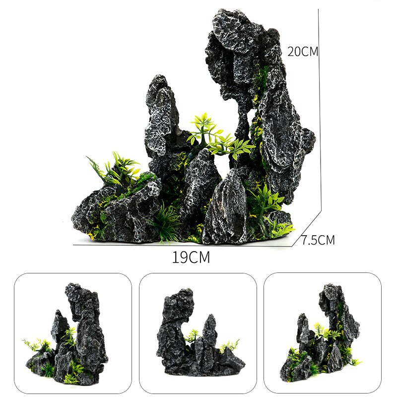 Aquarium Rockery Stone Aquatic Ornaments Fish Tank Landscaping Simulation Landscape Resin Rockery Stone Pet Accessoriess: AX-012