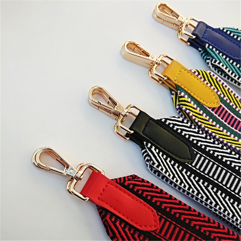 Colorido cinto de couro feminino saco acessórios arco-íris tecido ajustável alça para bolsa alça de ombro de náilon alças w211