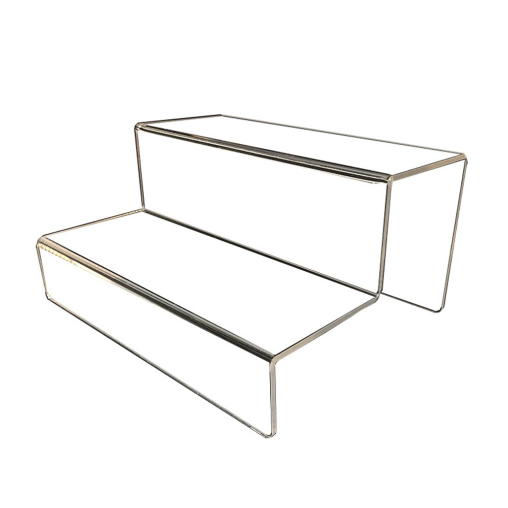Acrylic Stepped Display Stand 2-Tier Storage Rack Desktop Organizer Holder for Ornaments Models (24cm)