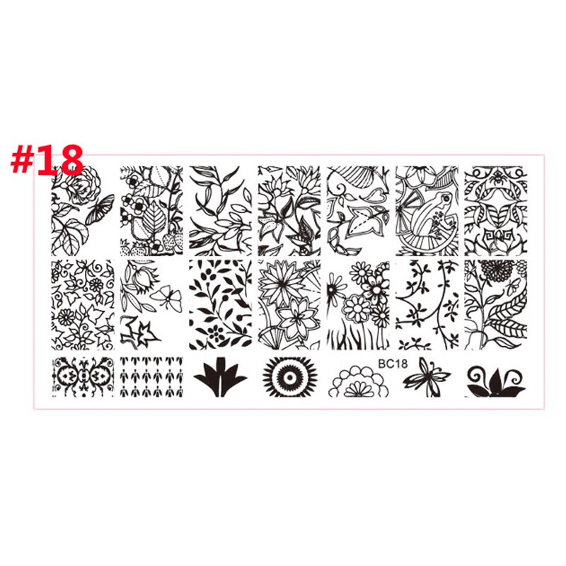 12*6cm Nail art Vorlagen Stanzen Platte Spitze serie Schmetterlinge/Blumen/Pflanzen Muster Transfer Druck vorlage: MPBC18