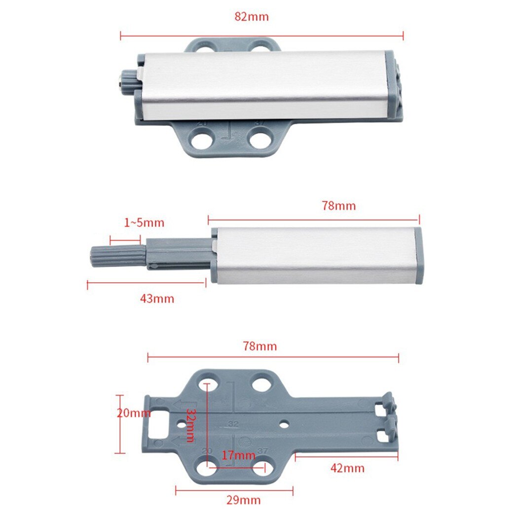 5X Magnetische Push To Open Klink Deur Catch Lade Release Magneet Touch Soft Close Deur Magneet Meubels Kast Kast 82*20Mm