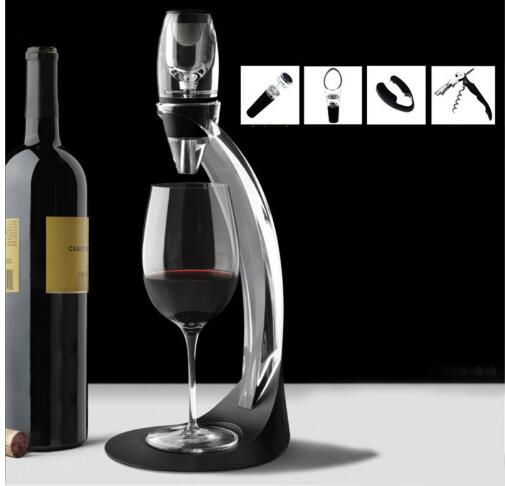 Decantador de vino de Ángel con soporte, conjunto de accesorios para vino: Model 12