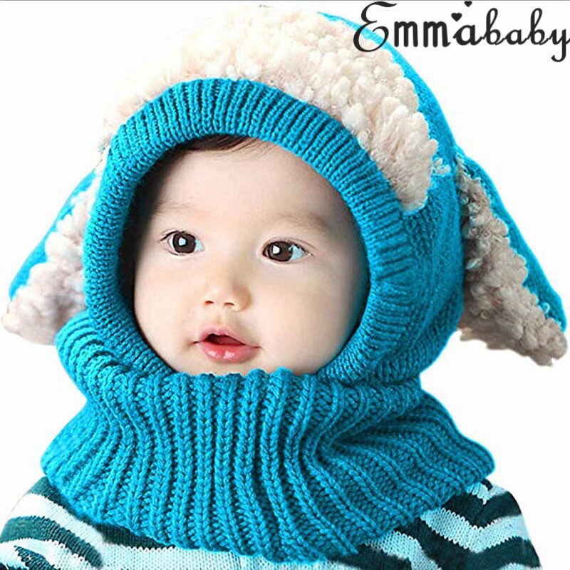 Emmababy 6-36m nyfødte børn baby dreng pige pels pom hat vinter varm strik bobble beanie cap tørklæde: B