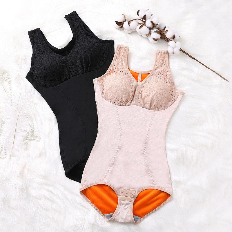 Women&#39;s Winter Warm Slimming Underwear Bodysuit Body Shaper Waist Shaper Shapewear Postpartum Slimming Zip and Hook Corset