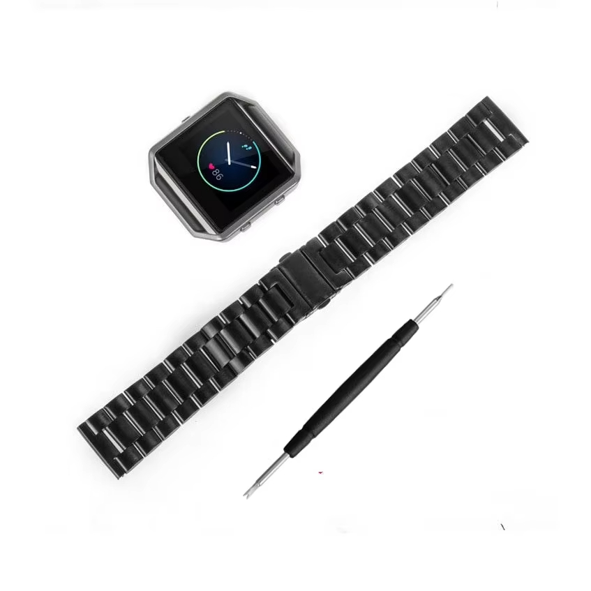 Correa de reloj de acero inoxidable 316L + funda protectora de marco para Fitbit Blaze pulsera impermeable accesorios de correa de reloj
